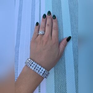 18k White Gold Plated Diamond Bracelet